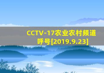 CCTV-17农业农村频道呼号[2019.9.23]